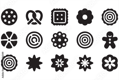 Sweet Snack and Dessert Icon Pack with Pretzel and Gingerbread