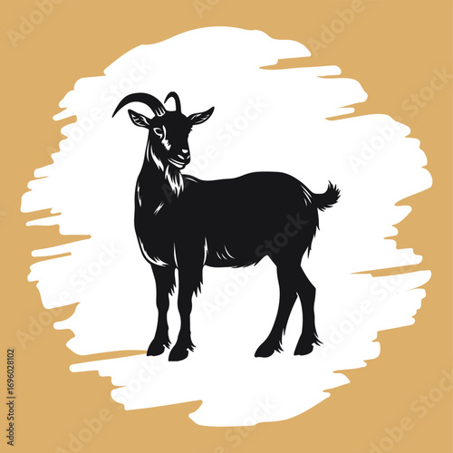 Nubian goat silhouette,Vector clipart illustration design.