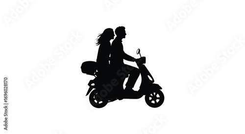 a couple riding scooter together enjoying their journey