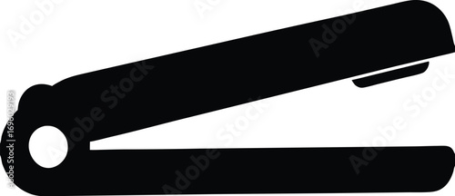 A simple silhouette vector of a stapler in black and white