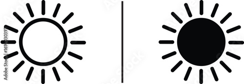 Sun in Yin and Yang Symbol: A minimalist and conceptual representation of the sun in the context of yin and yang, showcasing duality and balance between opposing forces. 