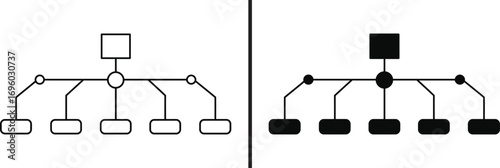 Family Tree Visual Representation: A black and white illustration depicts a symbolic family tree, ideal for visual representation of family history.