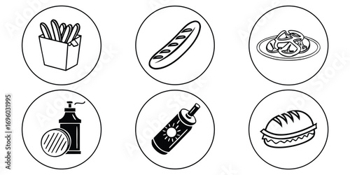 Fast Food Icons Collection.
