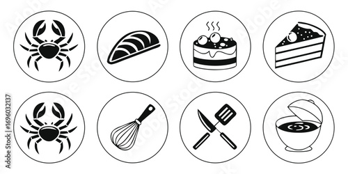 Food and Cooking Icons Collection.