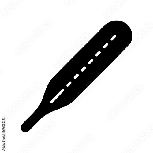 Black and white illustration of a medical thermometer for checking temperature