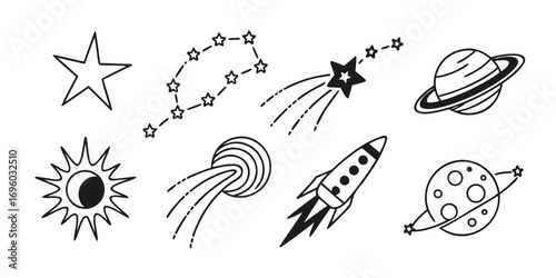 HandDrawn Space Icons Collection 1.