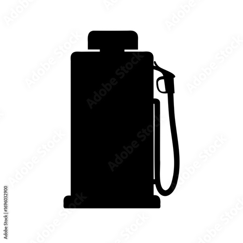 Black silhouette of a fuel dispenser isolated on white background illustration