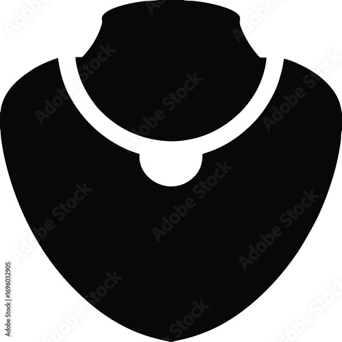 Elegant Necklace Displayed on a Jewelry Stand Silhouette Vector Art for Fashion and Accessory Designs