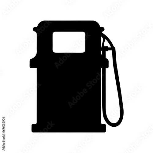 Silhouette of a gas pump, symbol of fuel, energy, and transportation
