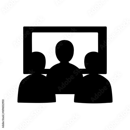 Graphic of a virtual meeting with three people in a conference