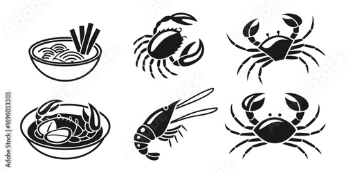 crab-dishes-icons-set---8-minimalist-icons---black