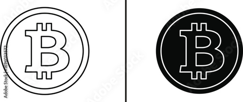 Bitcoin Symbol: A clear depiction of Bitcoin symbol, representing digital currency and the future of finance, set against contrasting backgrounds.