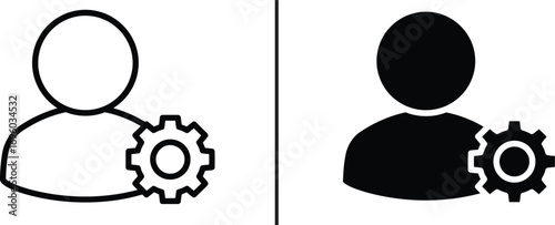 User Settings Icon: A symbolic representation of user configuration, designed in minimalist monochrome, evoking a sense of streamlined control and personalized customization. 