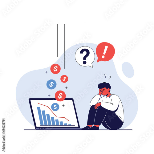 Financial crisis economic downturn business failure market crash personal finance debt issues loss of revenue unemployment concerns stress mental health challenges