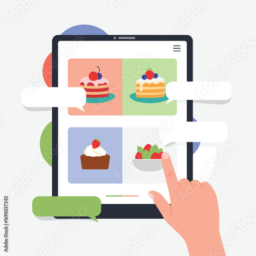 Exploring delicious desserts and sweet treats online with interactive food browsing