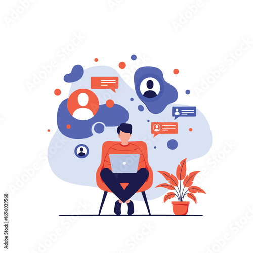 Connecting with people online through digital communication and social networking platforms