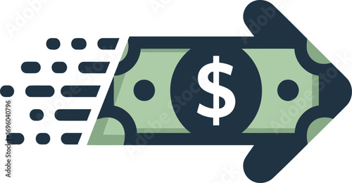 Fast financial transactions showcase immediate money transfers with a sleek arrow concept design