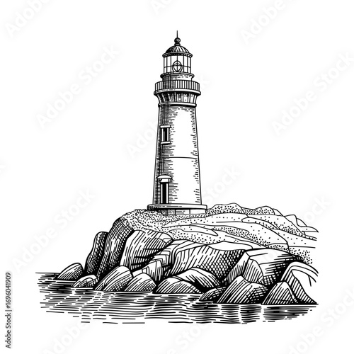 Lighthouse Vintage Engraving Illustration
