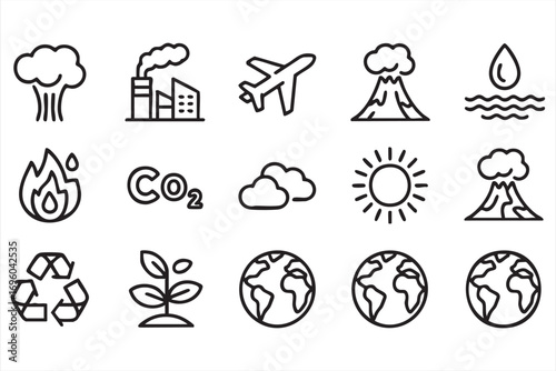 Eco and Sustainability Line Icons Collection for Nature and Environmental Design