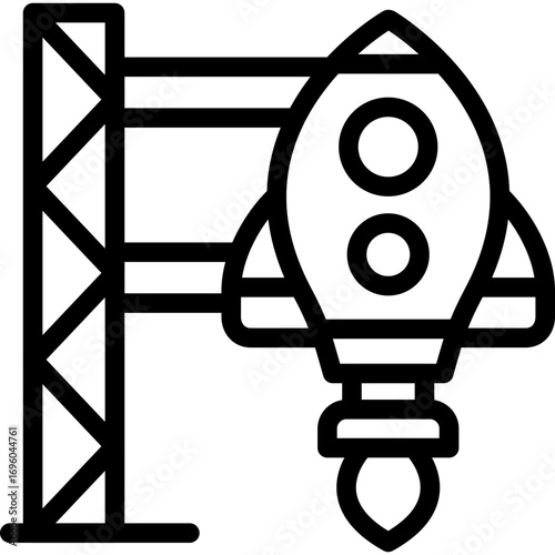 Spaceport Icon Vector Element