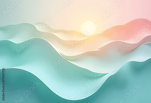 Serene Sunrise Over Abstract Hill