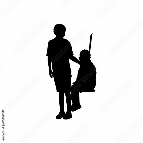Young boy offers seat to elderly person on bus social awareness scene