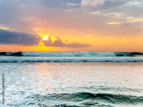 Amazing sunset view on Indian ocean at Bali, Indonesia