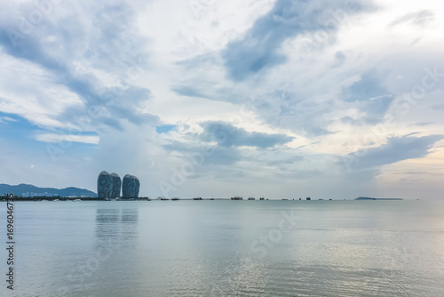 Day view of buildings on Phoenix island in Sanya, Hainan