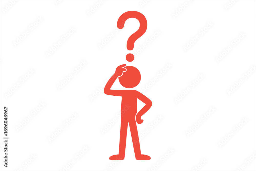 Vector Illustration of Puzzled Person Searching for Answers Vector Illustration of Puzzled Person Searching for Answers