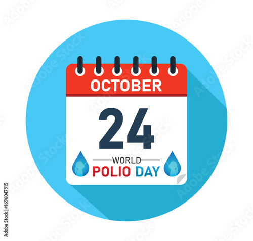 World Polio Day October 24 Calendar Graphic Design. banner for social media post. Vector Illustration