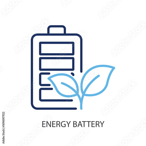 Energy battery thin line vector icons.
