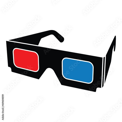 Vector art of red and blue 3d glasses