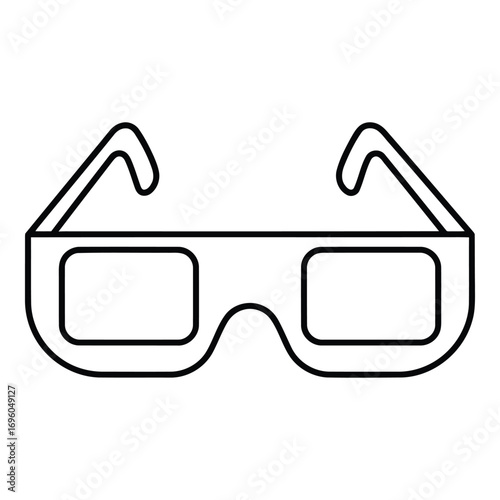Vector art of simple outline icon of 3d glasses