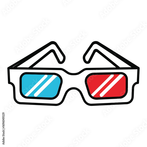 Vector art of colorful 3d glasses with red and blue lenses
