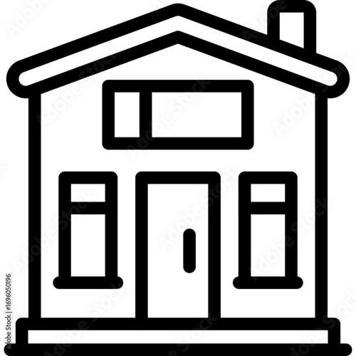 Family house facade Icon Vector Element