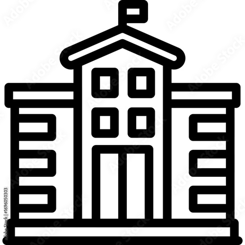 School building Icon Vector Element