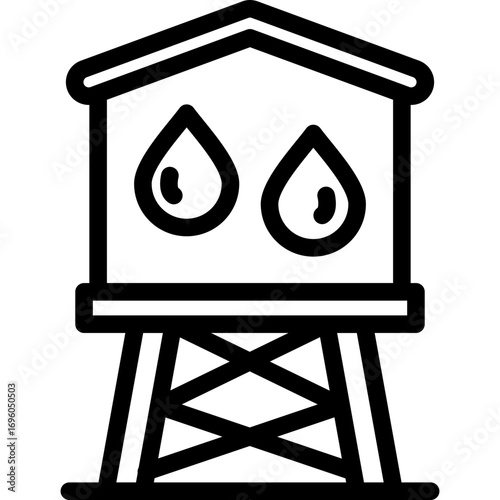 Water tower Icon Vector Element