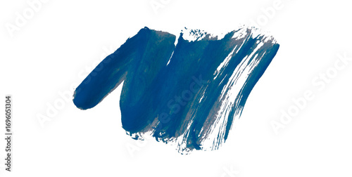 Blue watercolor composition on transparent background. Hand drawn brush strokes and texture. Abstract brush strokes. Liquid ink pattern.