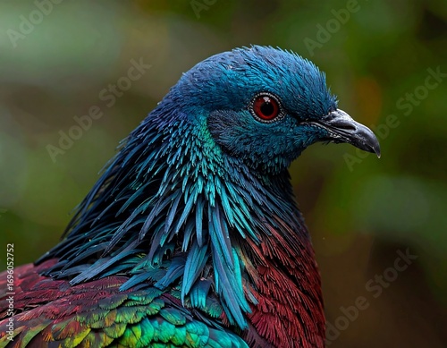 Vibrant pigeon portrait