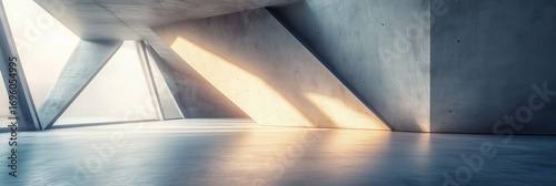 Modern Architectural Interior Design Featuring Dynamic Light and Shadow Patte...