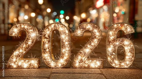 Celebration of the New Year 2026 With Sparkling Lights and Cheerful Atmosphere