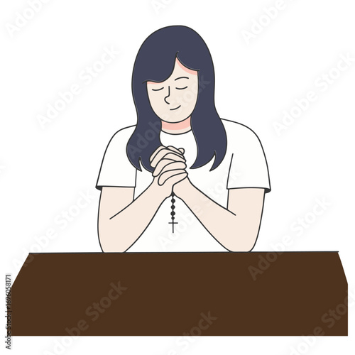 Catholic woman praying
