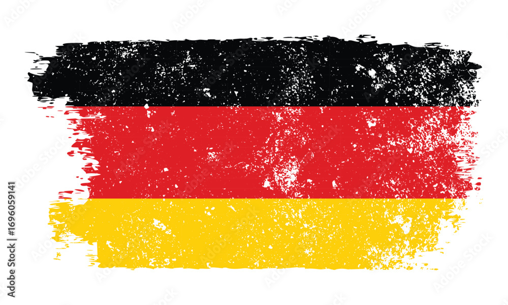 Obraz premium Grunge vector illustration of German flag with dust effect design