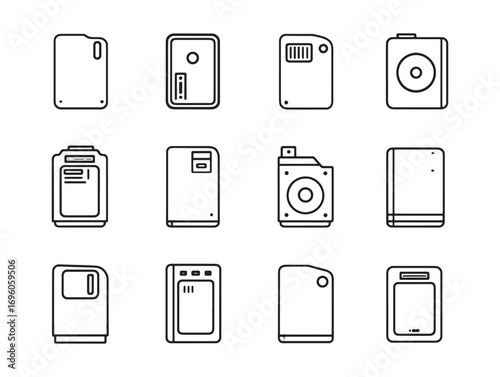 External hard drive ultra minimalist 2D design