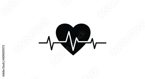a heart symbol intertwined with an ecg line illustration
