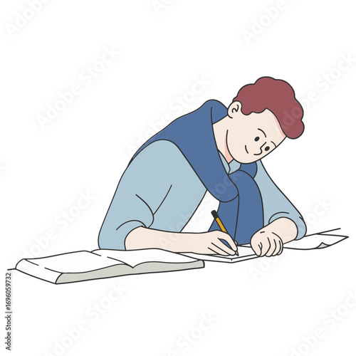 Young man study