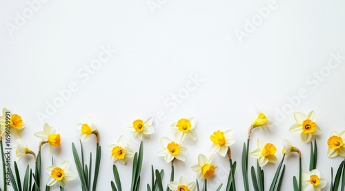 Daffodil Bouquet Arranged on a Plain Background Showcasing Springtime Beauty ...