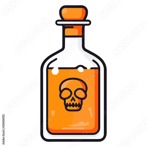 poison bottle, halloween, festival, vector, transparent background, bottle, isolated, container, object, chemical, traditional, ornament, decoration, ancient, icon, culture, pottery