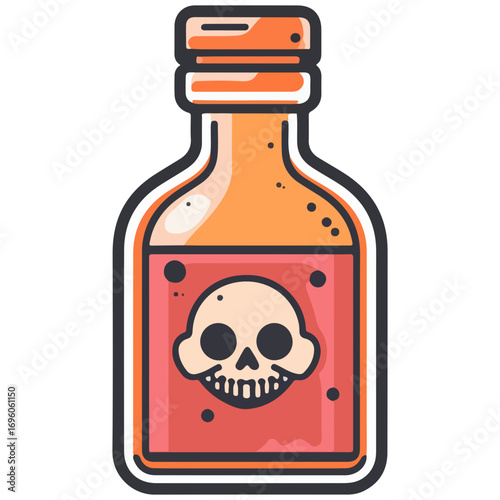 poison bottle, halloween, festival, vector, transparent background, bottle, isolated, container, object, chemical, traditional, ornament, decoration, ancient, icon, culture, pottery