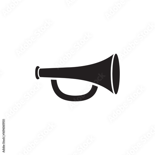 Postal round horn vector icon isolated on white background
